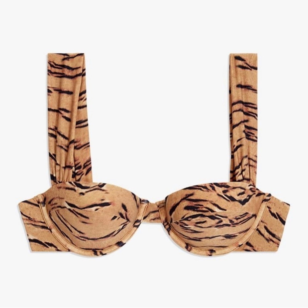 WeWoreWhat Tiger Print Bikini Top - Brown